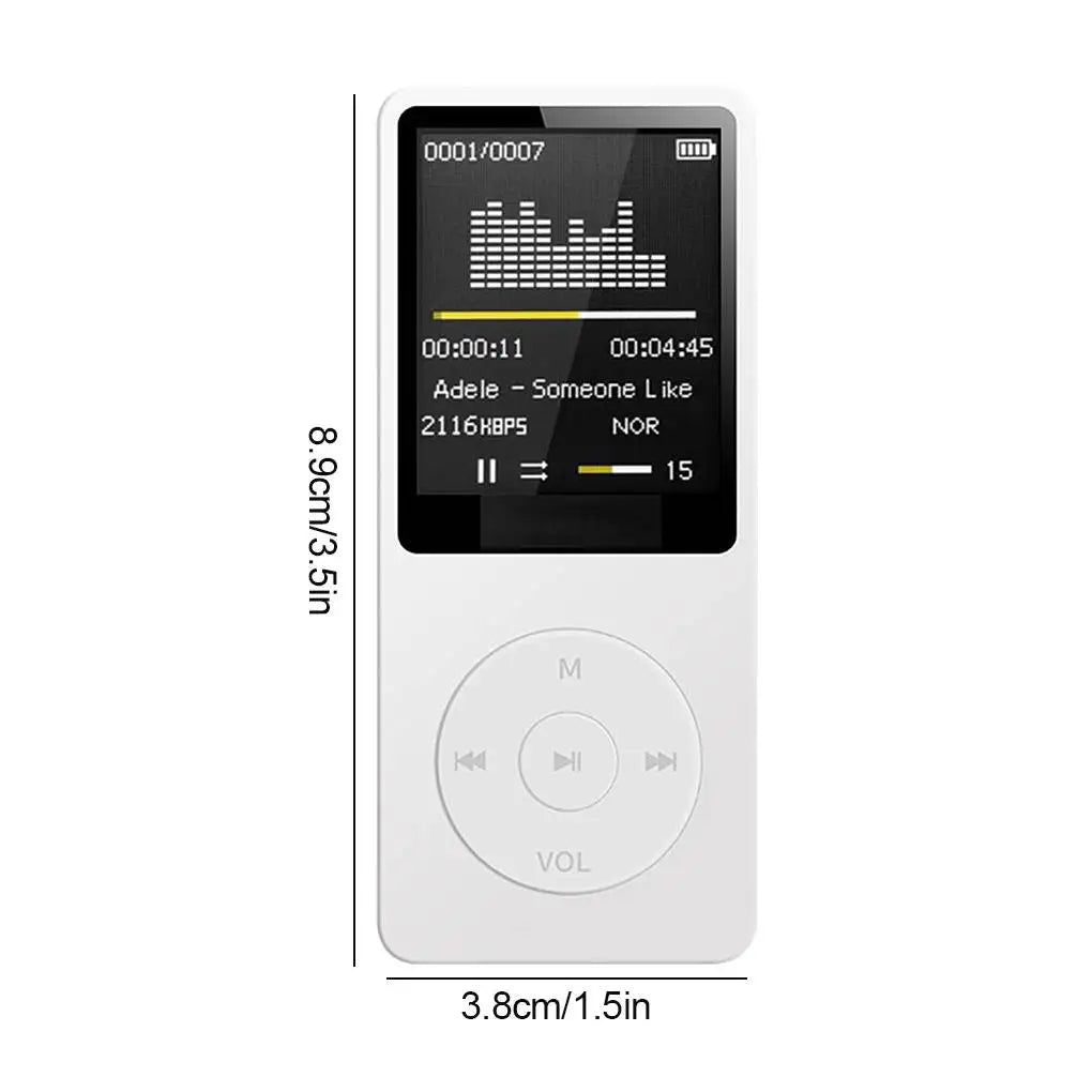 white Color Portable MP3 Music Player With FM Radio & Recorder