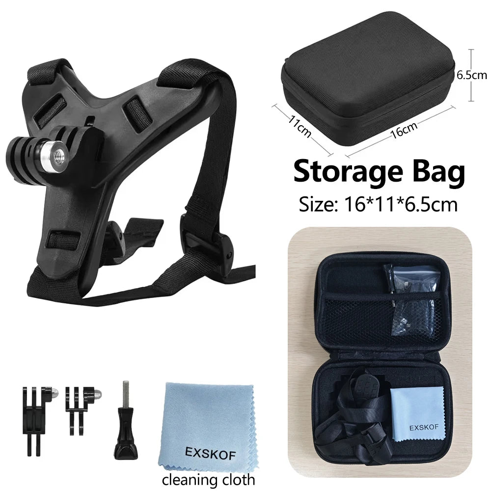 Add 1x Storage Bag Colour Motorcycle Helmet Chin Mount for Action Cameras