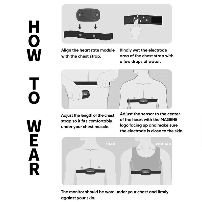 Bluetooth Chest Strap Heart Rate Monitor Sensor