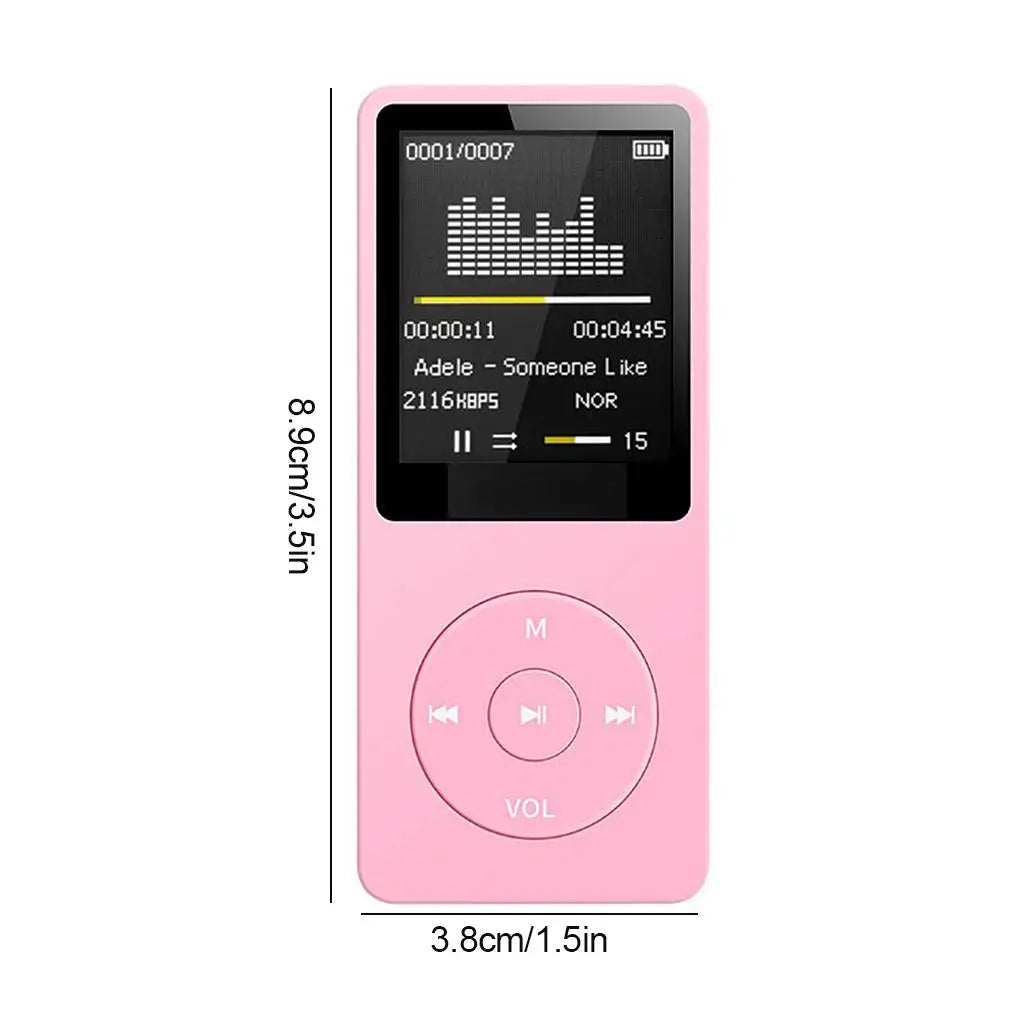 pink Color Portable MP3 Music Player With FM Radio & Recorder