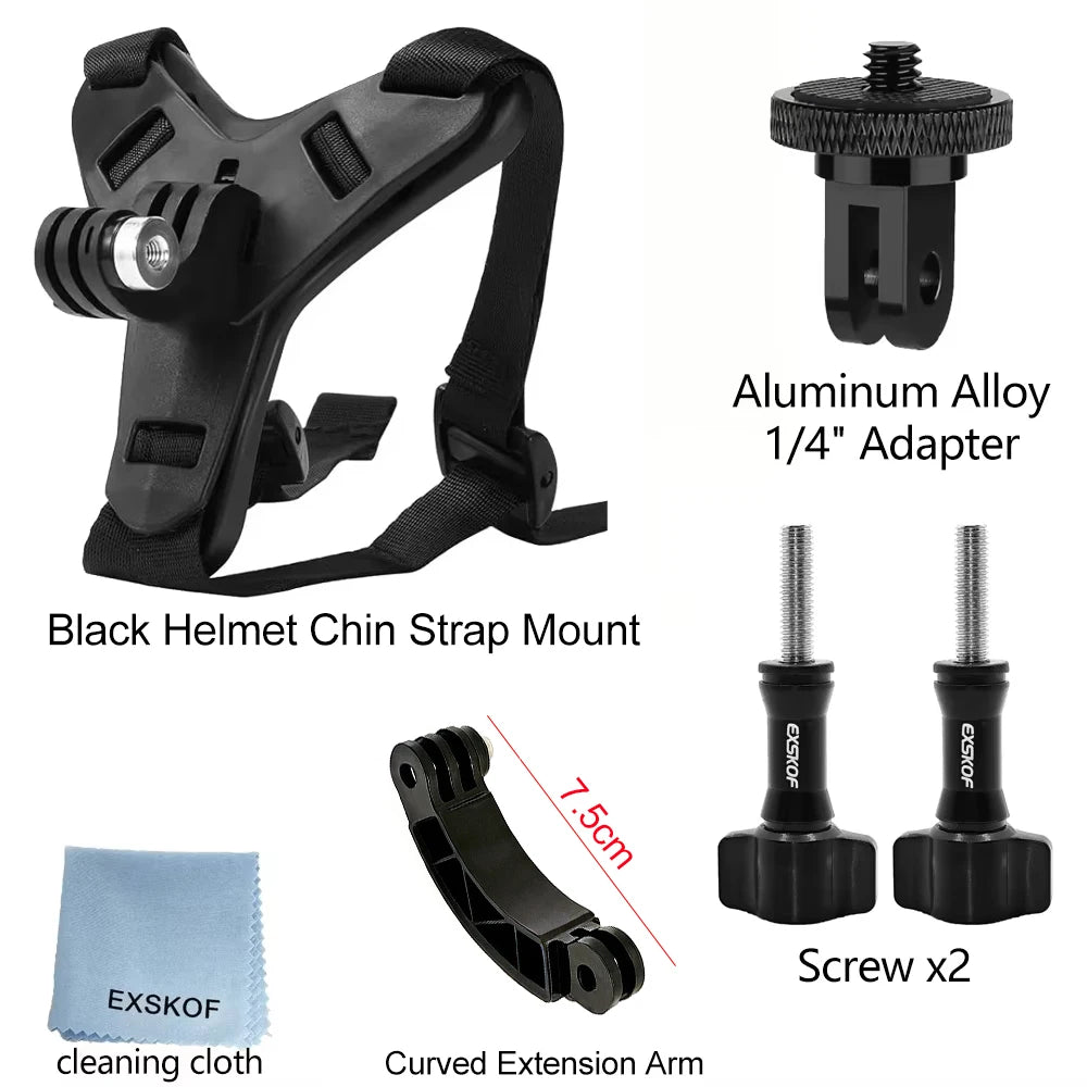 Black7.5cm Extension Colour Motorcycle Helmet Chin Mount for Action Cameras